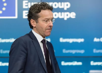 El presidente del Eurogrupo, Jeroen Dijsselbloem, este jueves en Bruselas.