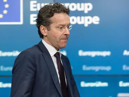 El presidente del Eurogrupo, Jeroen Dijsselbloem, este jueves en Bruselas.