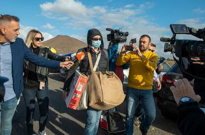 Raúl Díaz, a la salida de la prisión de Tahiche, Lanzarote, el 13 de enero.