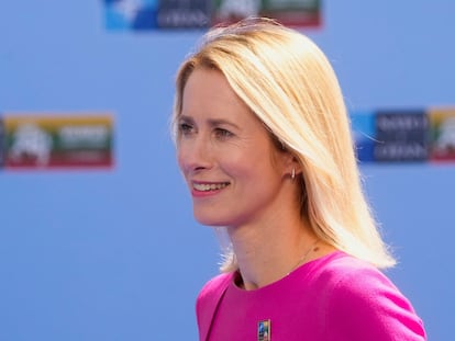 La primera ministra de Estonia, Kaja Kallas, durante la última cumbre de la OTAN en Vilnus (Lituania), el pasado 11 de julio.