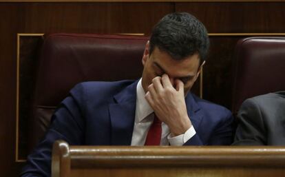 Pedro S&aacute;nchez en un momento del debate en el Congreso, el mi&eacute;rcoles.