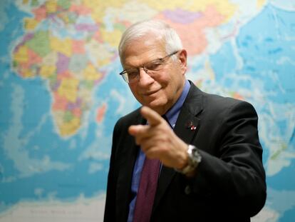 Borrell, el miércoles, en su despacho de la sede de la Comisión Europea, en Bruselas.