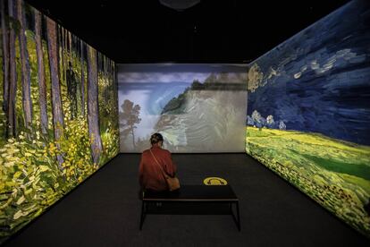 Para entender los paisajes de Van Gogh se proyectan en las pantallas las ubicaciones en las que se inspiró.