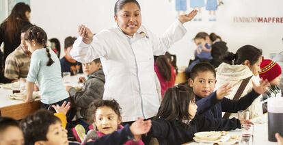 Comedor apoyado por la Fundación Mapfre en México.