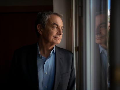 El expresidente del Gobierno José Luis Rodríguez Zapatero, el jueves en la Fundación Pablo Iglesias, en Madrid.