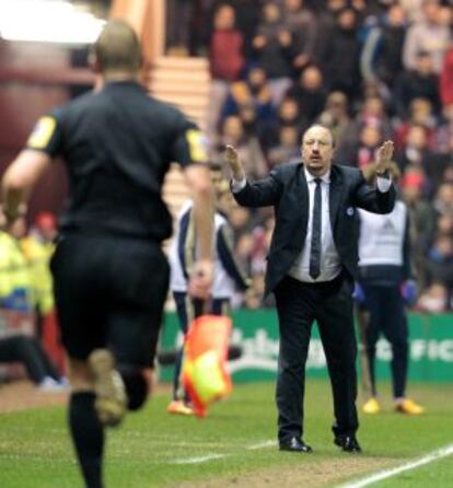 Benítez, en el partido de Copa contra el Middlesborough.