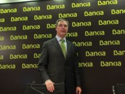 Jos&eacute; Sevilla, director general de Bankia, hoy en la rueda de prensa de resultados. 