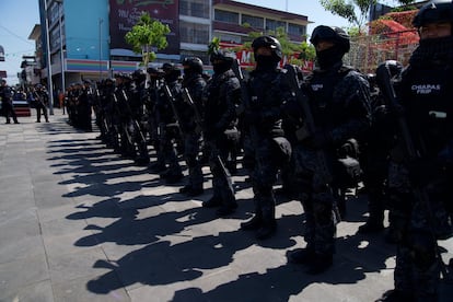 Elementos de la Polica Estatal el 9 de diciembre en Tapachula, Chiapas. 