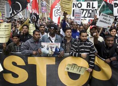 Manifestación contra el racismo el sábado en Roma.