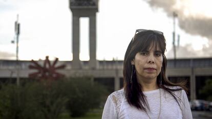 Yaneth Molina na semana passada no aeroporto José María Córdova em Antioquia.