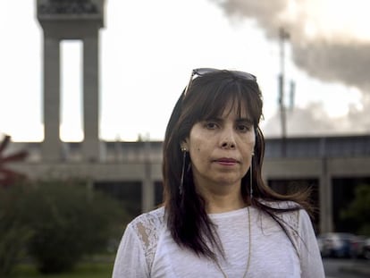 Yaneth Molina na semana passada no aeroporto José María Córdova em Antioquia.