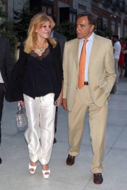 Carmen Thyssen y Manuel Segura, padre biólogico de su hijo Borja, en Madrid el pasado mes de junio.