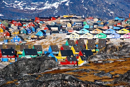 Vista de Ilulissat, la tercera ciudad más grande de Groenlandia.