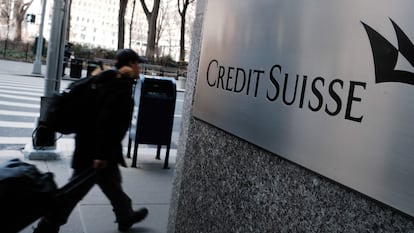 Oficina de Credit Suisse en Nueva York, este mircoles.