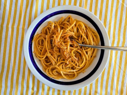 Pasta con sobrasada