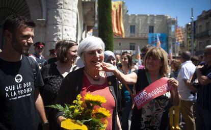 Dolors Sabater, este miércoles, a la salida del Pleno.