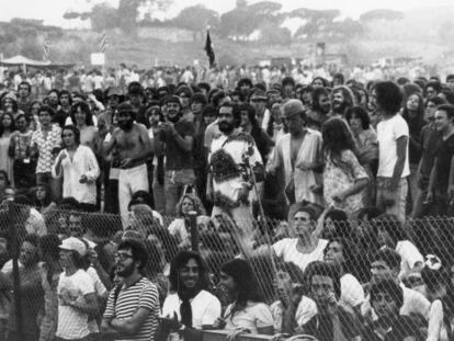 Imagen del p&uacute;blico en el festival Canet Rock de 1975.