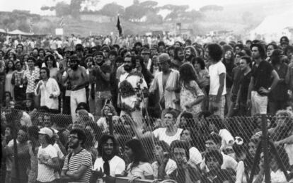 Imagen del p&uacute;blico en el festival Canet Rock de 1975.