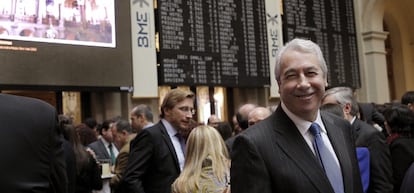 Antonio Zoido, presidente de BME, en el patio de la Bolsa de Madrid. 