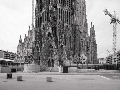 Sagrada Familia, Barcelona, 16 de abril, 2020.