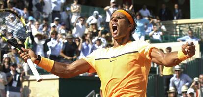 Nadal celebra su triunfo contra Murray.