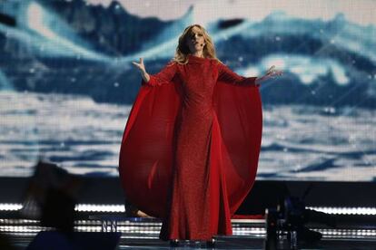 Edurne, durante su actuación en Eurovisión.