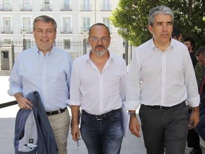 Diputados de Convergencia en el Congreso. Jordi Xucla, Carles Campuzano y Francesc Homs.