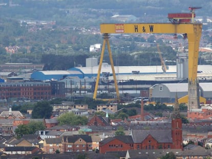 Una de las grúas de Harland and Wolff, en Belfast. 