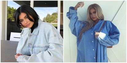 Las camisetas y chaquetas 'oversize' también son las nuevas prendas favoritas de Kylie Jenner, prendas de ropa ancha que no dejan ver la forma del cuerpo. Una estrategia que ya utilizó la modelo Irina Shayk para tratar de no ser fotografiada embaraza por los fotógrafos durante su primer embarazo.