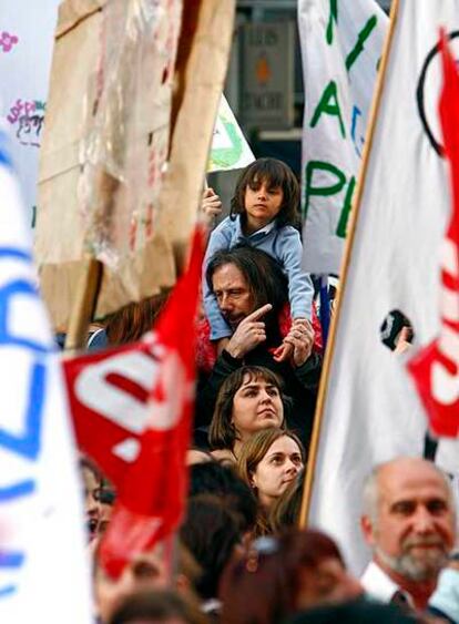 Concentración ayer en defensa de la educación pública.