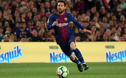 Messi durante un partido de Liga.