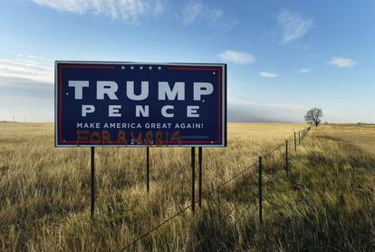 Una valla de la campa&ntilde;a de Trump y Pence en Colorado.