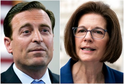 En Nevada se enfrentan el republicano Adam Laxalt (a la izquierda) y la demócrata Catherine Cortez Masto.  