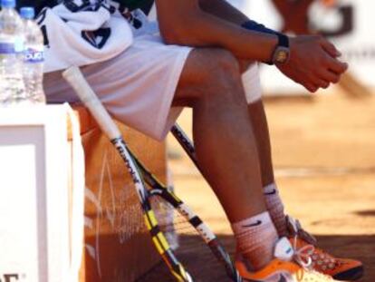 Rafael Nadal, durante un entrenamiento en México.