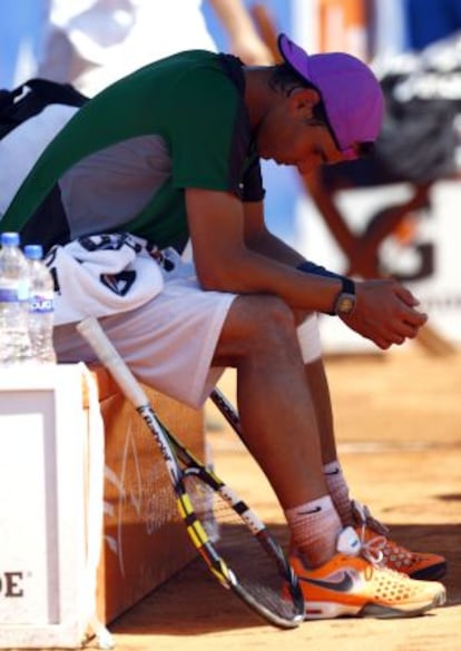 Rafael Nadal, durante un entrenamiento en México.