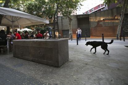 El bebedero de caballos del restaurante El Abrevadero.