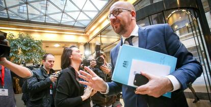 El primer ministro belga, Charles Michel, este jueves en Bruselas.