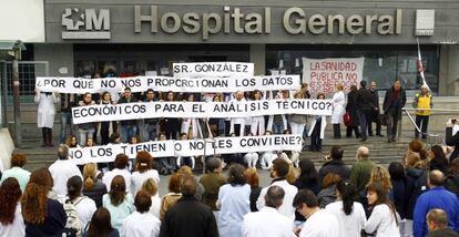 Protesta de médicos en La Paz.