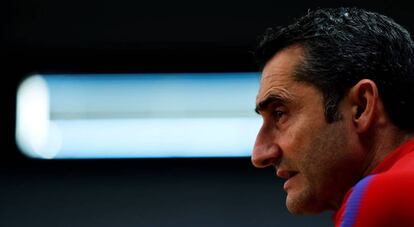 Valverde, en la rueda de prensa previa la derbi copero.