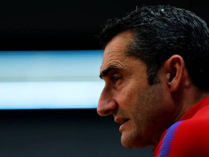 Valverde, en la rueda de prensa previa la derbi copero.