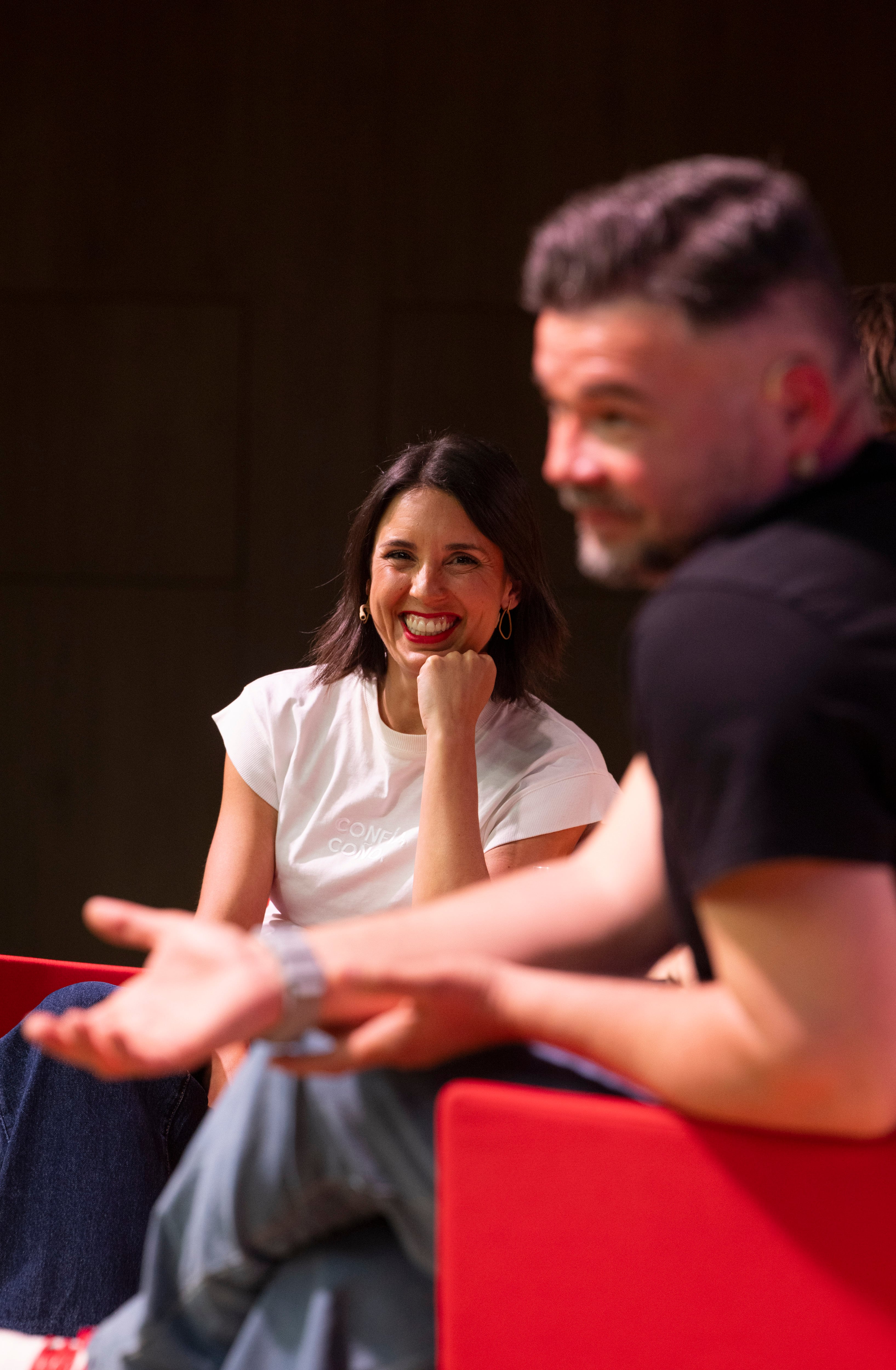 Irene Montero y Gabriel Rufián, durante la charla.