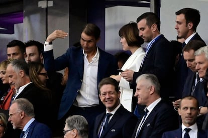 El tenista Rafael Nadal, en el palco del Stade de France. 