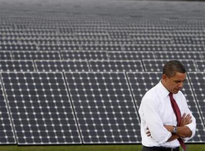 Barack Obama, durante una visita a la planta de energía solar de DeSoto en Arcadia (Florida).