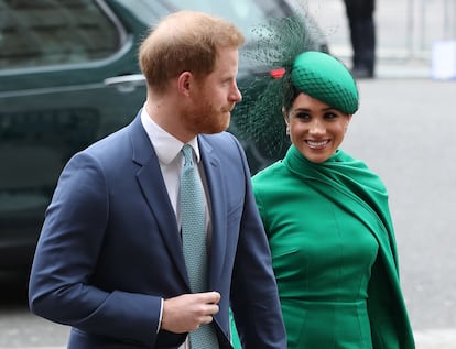 Enrique y Meghan, en el servicio de la Commonwealth celebrado en la abadía de Westminster, en Londres.