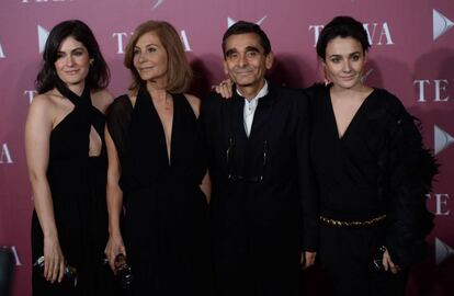 Valeria Domínguez, Elena González, Adolfo Domínguez y Adriana Domínguez en los Premios Telva en 2014.