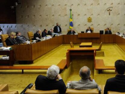 The courtroom during the so-called "mensalao" trial.
