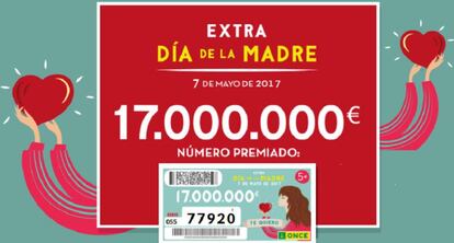 Sorteo de la ONCE por el Día de la Madre.