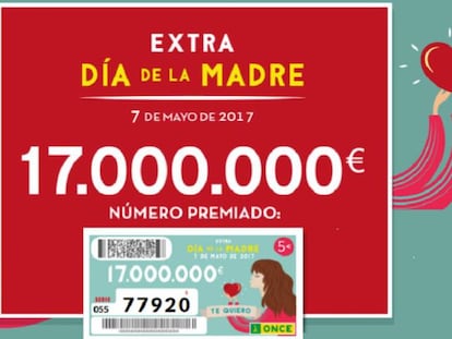 Sorteo de la ONCE por el Día de la Madre.