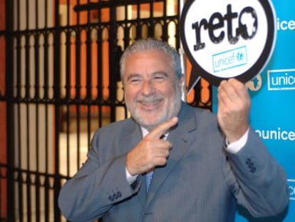 El nuevo responsable de RTVA, Joaquín Durán, durante la presentación de un acto de Unicef.