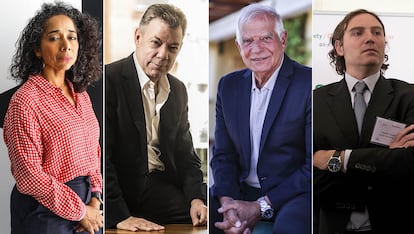Julissa Reynoso, Juan Manuel Santos, Josep Borrell y Gabriel Szpigiel.